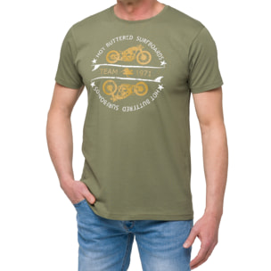 T-shirt in cotone 150 gr Thunder Hot Buttered Verde Militare.
