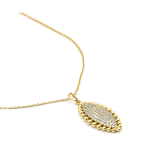 Collar de Aleación de Metal y Circonita Brillante acabado en oro amarillo de 18k