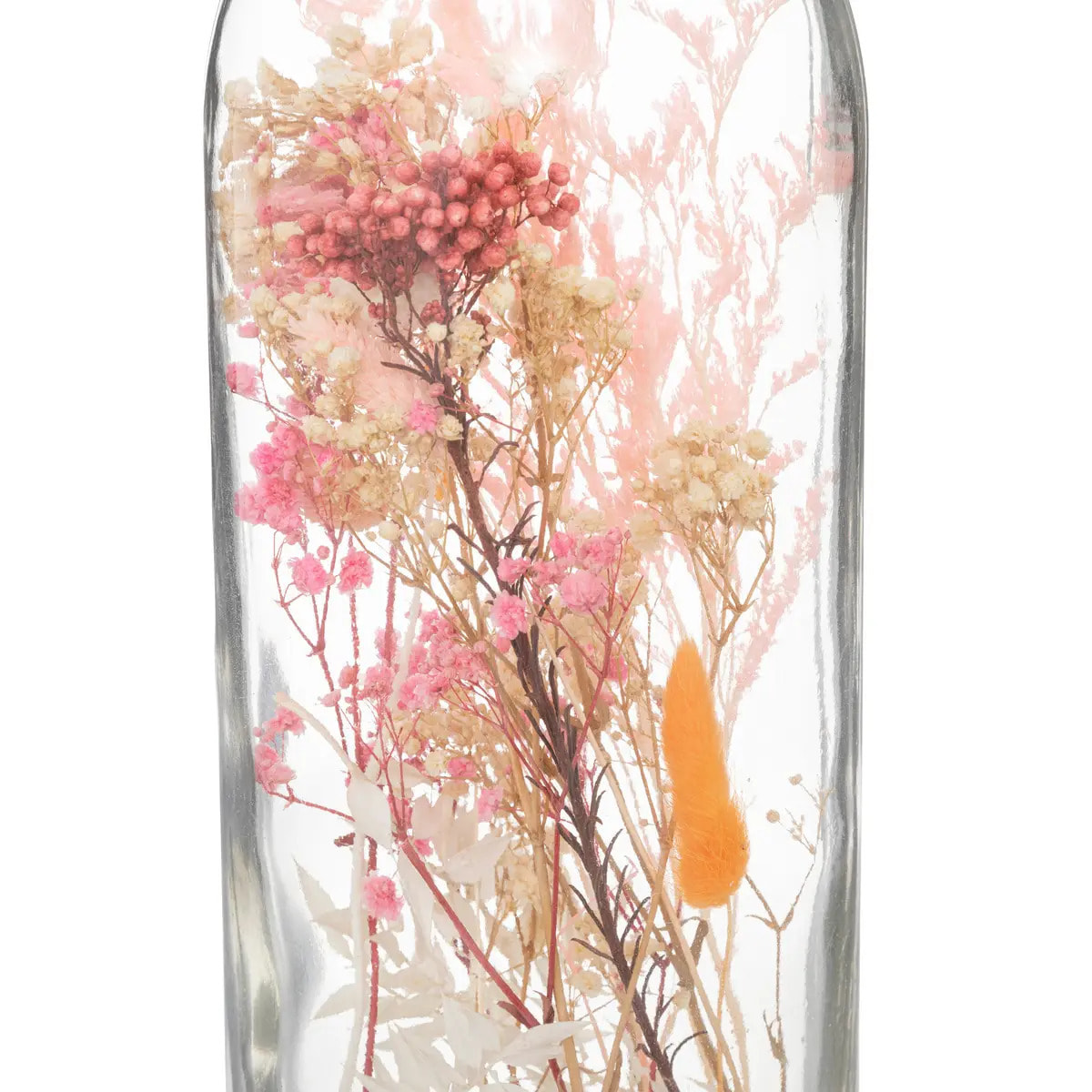 Fleurs séchées en bouteille - verre - H45 cm