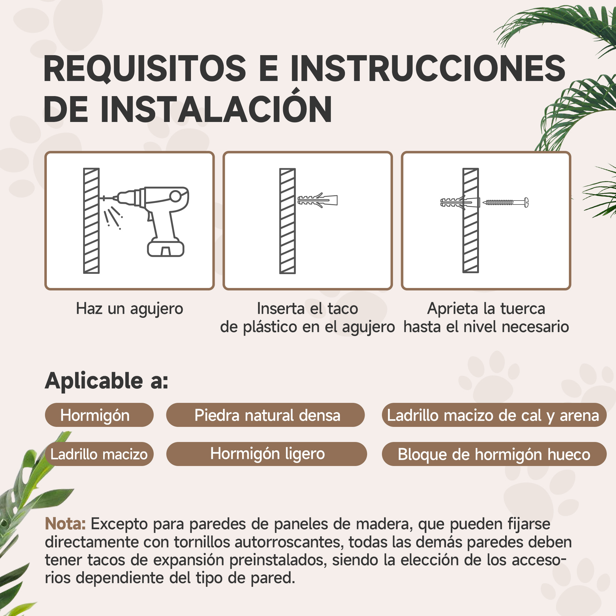 Juego de Estanterías para Gatos de 4 Piezas Rascador de Pared para Gatos con 2 Postes de Sisal Plataforma Doble con Escalera Suave y 1 Plataforma para Saltar Gris Claro