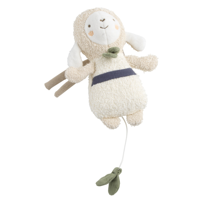 Peluche mini musical en bouclette coton bio