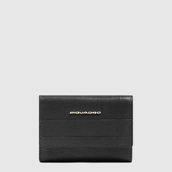 Piquadro Portafogli da piccolo in pelle con porta carte di credito, schermato con protezione RFID