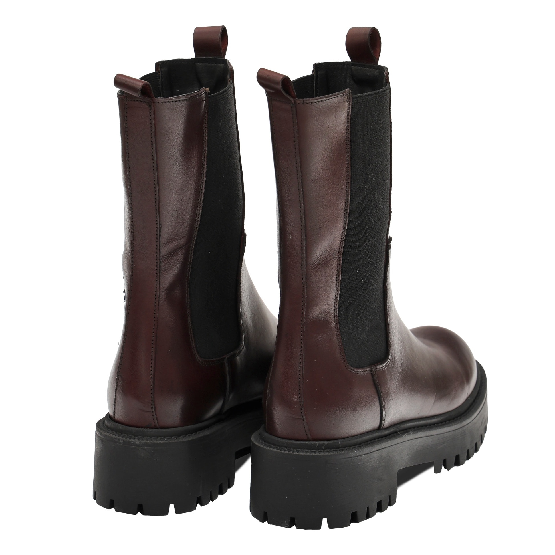 Stivaletti in vera pelle di vitello con bande elastiche laterali