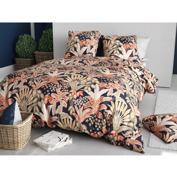 Parure housse de couette 100% coton 57fils + 2 taies Louisiane