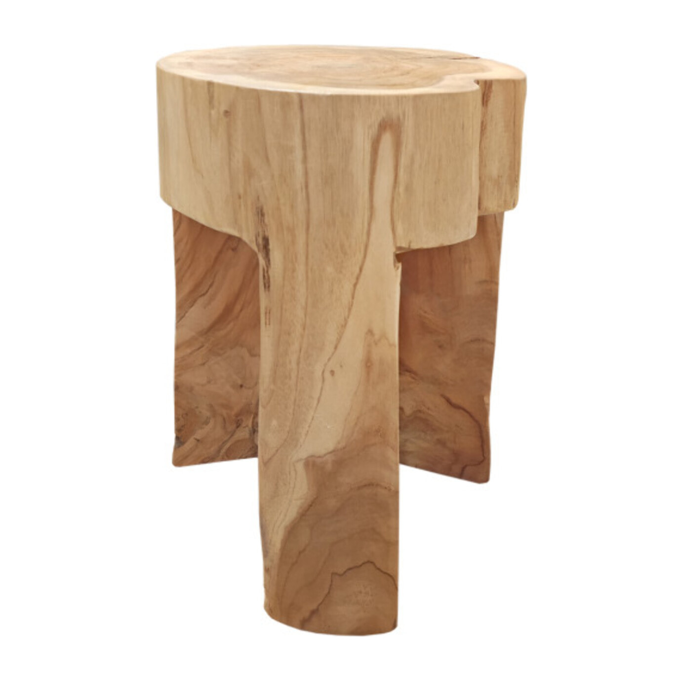 Table d'appoint ronde en racine de bois de teck massif - SUZANA