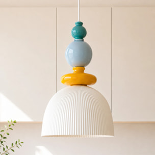 Suspension en céramique multicolore D24,2 cm - Pili