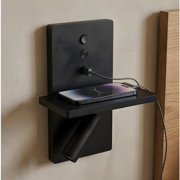 LEDS C4 Luz de lectura E-lamp LED 12.3 2700K ON-OFF Negro 452lm