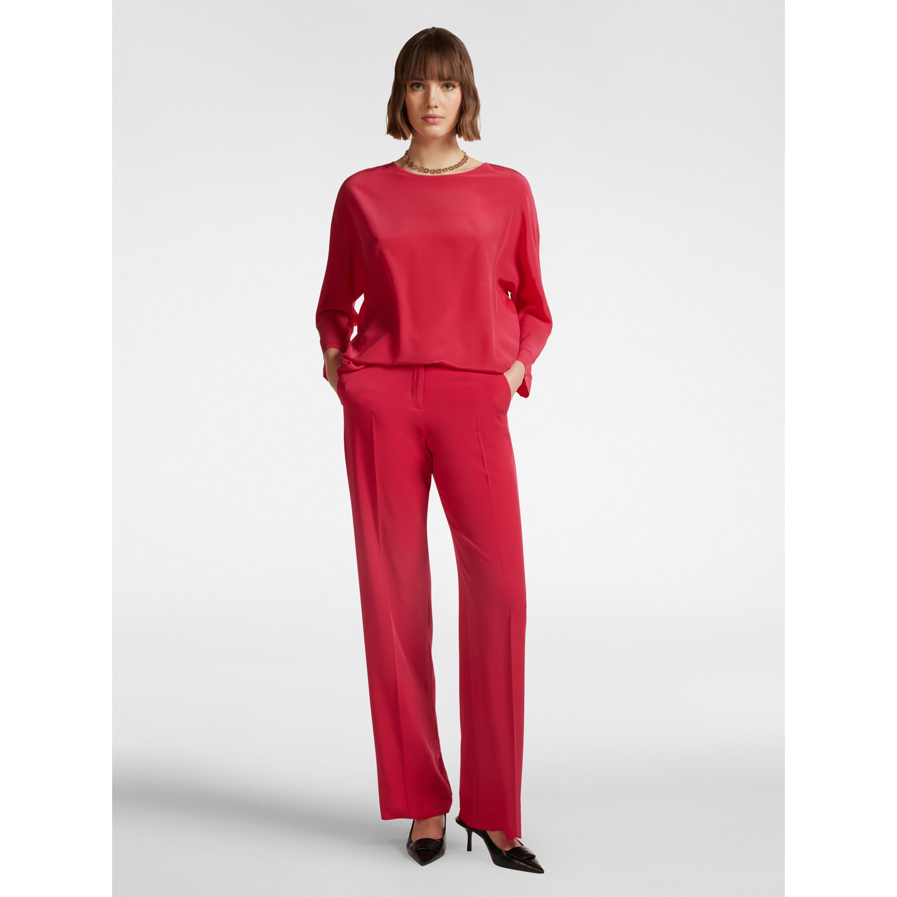 Elena Mirò - Blusa in seta - Rosso