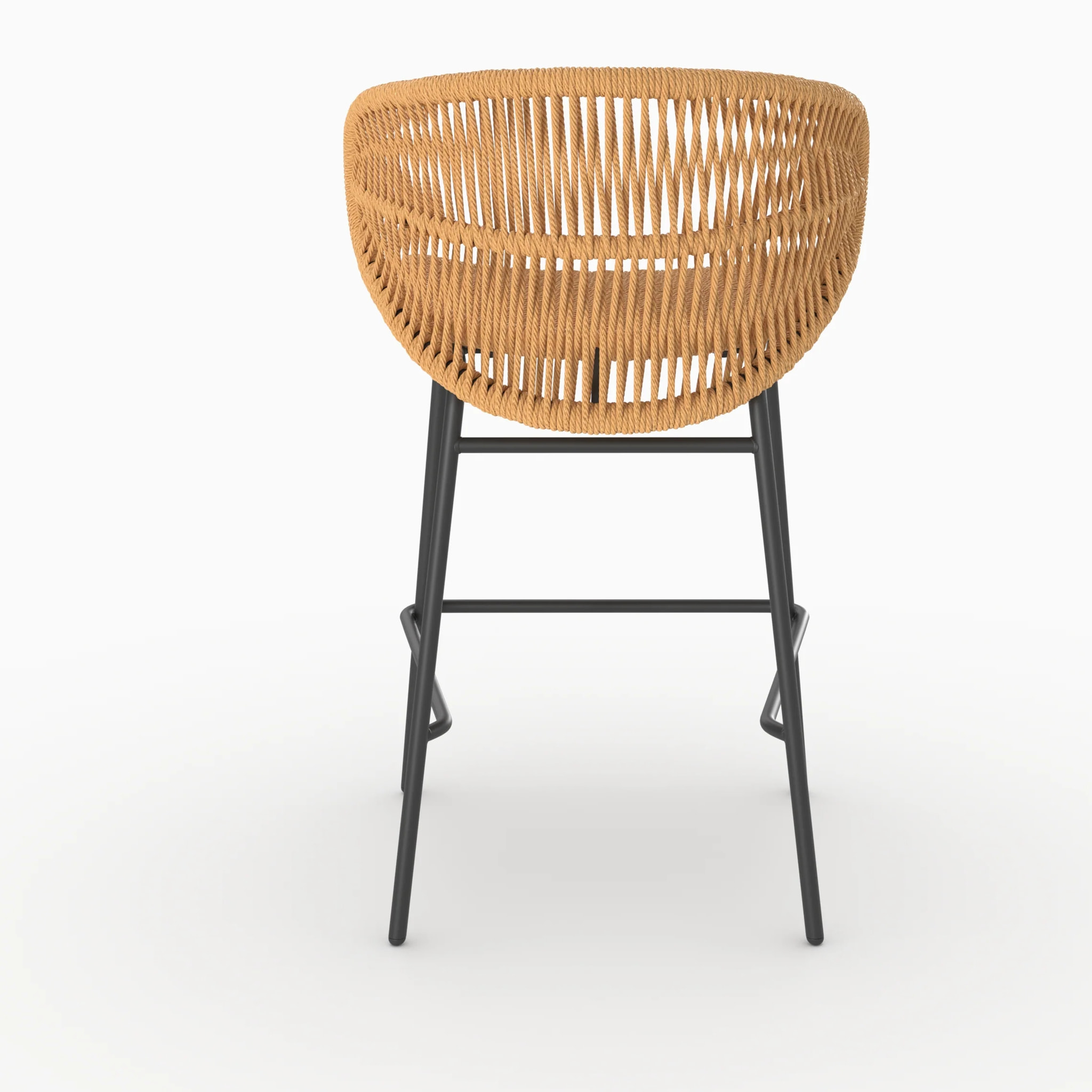 Lot de 2 chaises pour îlot central de jardin 65 cm, rotin synthétique - Lara
