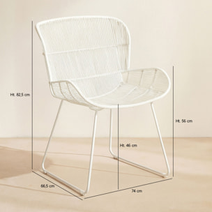 Fauteuil de table extérieur en polypropylène blanc CON DAO