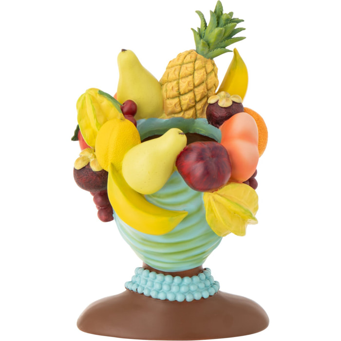 J-Line Cache-pot Femme avec Fruits - polyrésine - multicolore