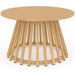 Table basse de jardin ronde Hortensia métal effet bois Ø70cm