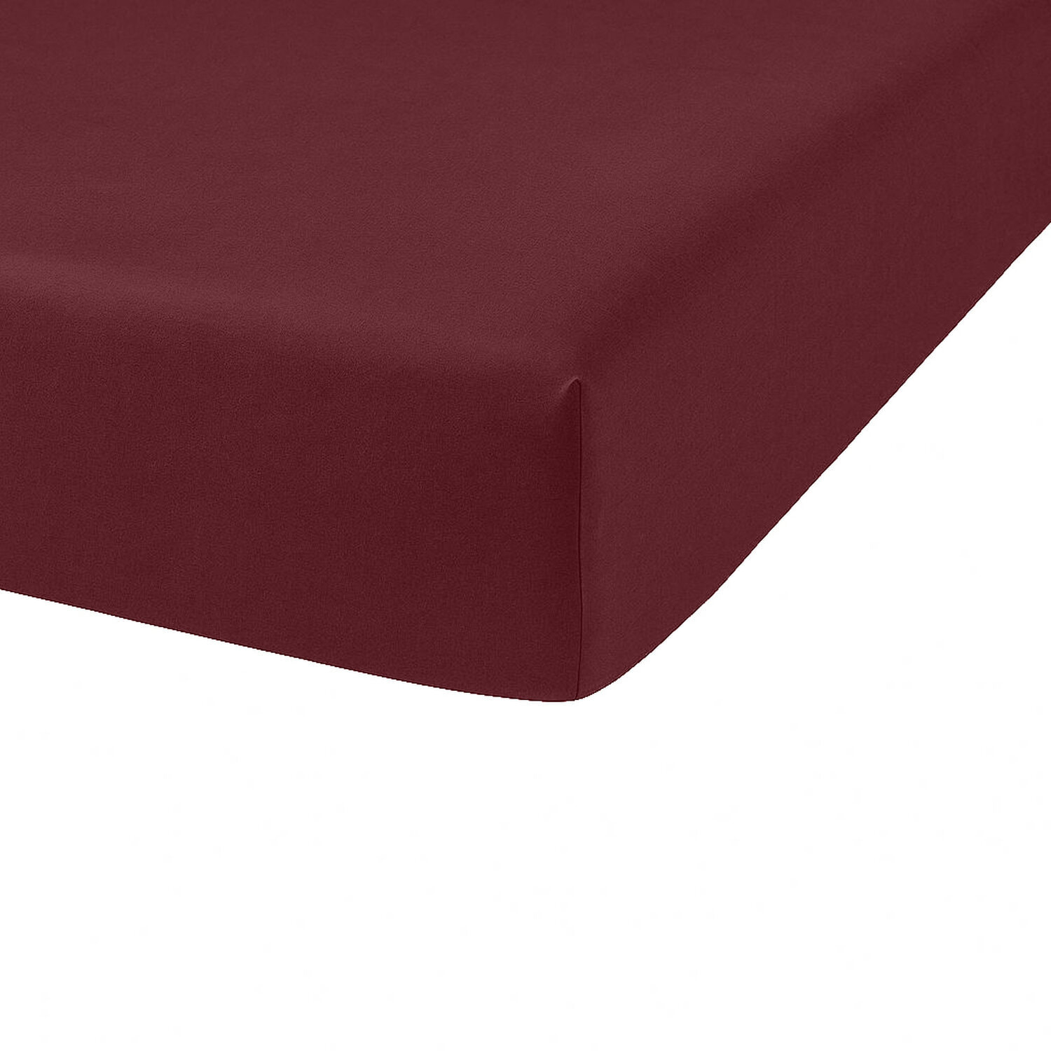 Drap Housse Coton 57fils Uni - Bonnet 35cm Grenat