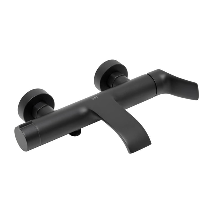 Infinitio mitigeur de baignoire monocommande mural, sans ensemble de douche, noir mat SATBSINF222C avec une garantie de 5 ans