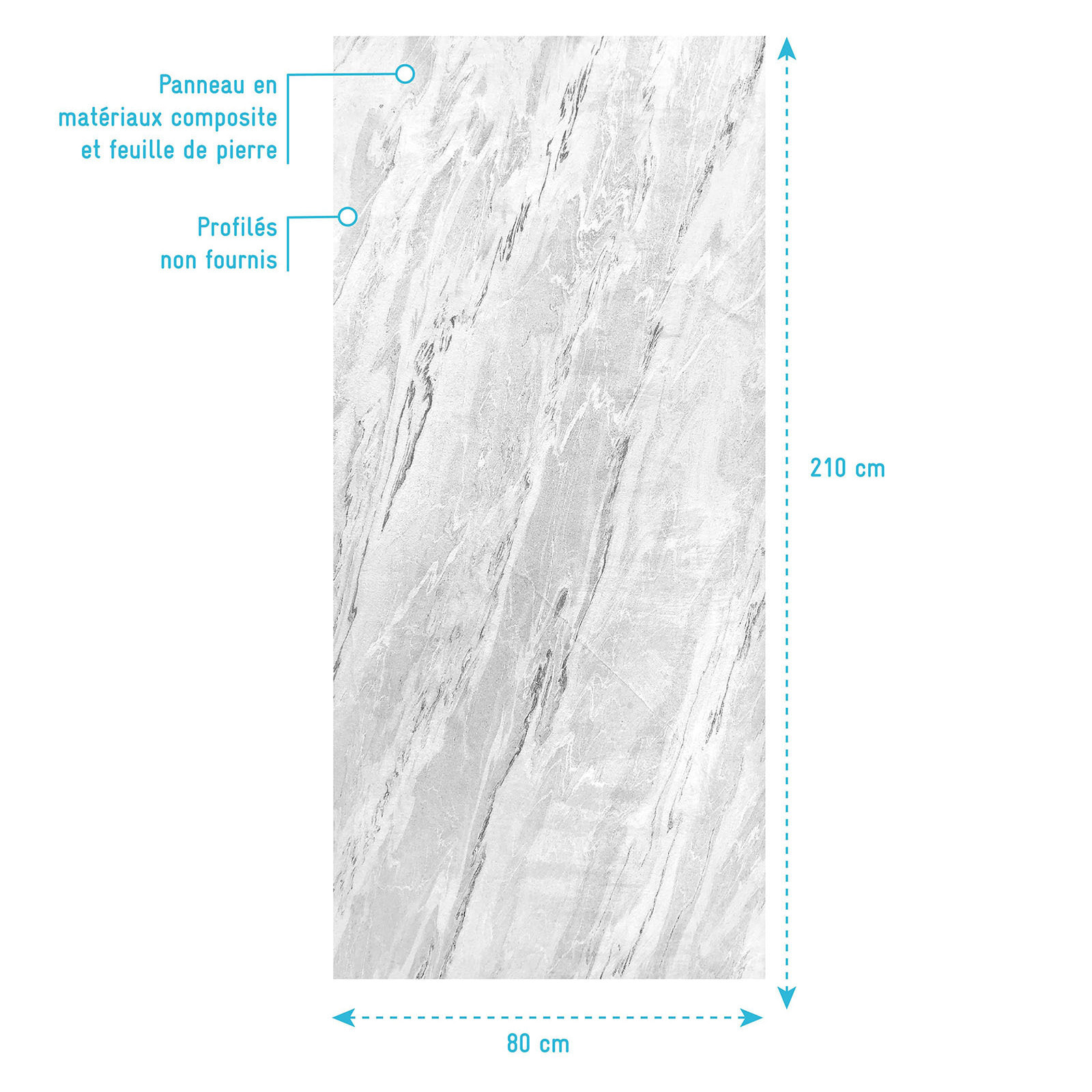 Panneau Mural Pierre Finition Artic Storm 80 x 210 cm - STONE'IT