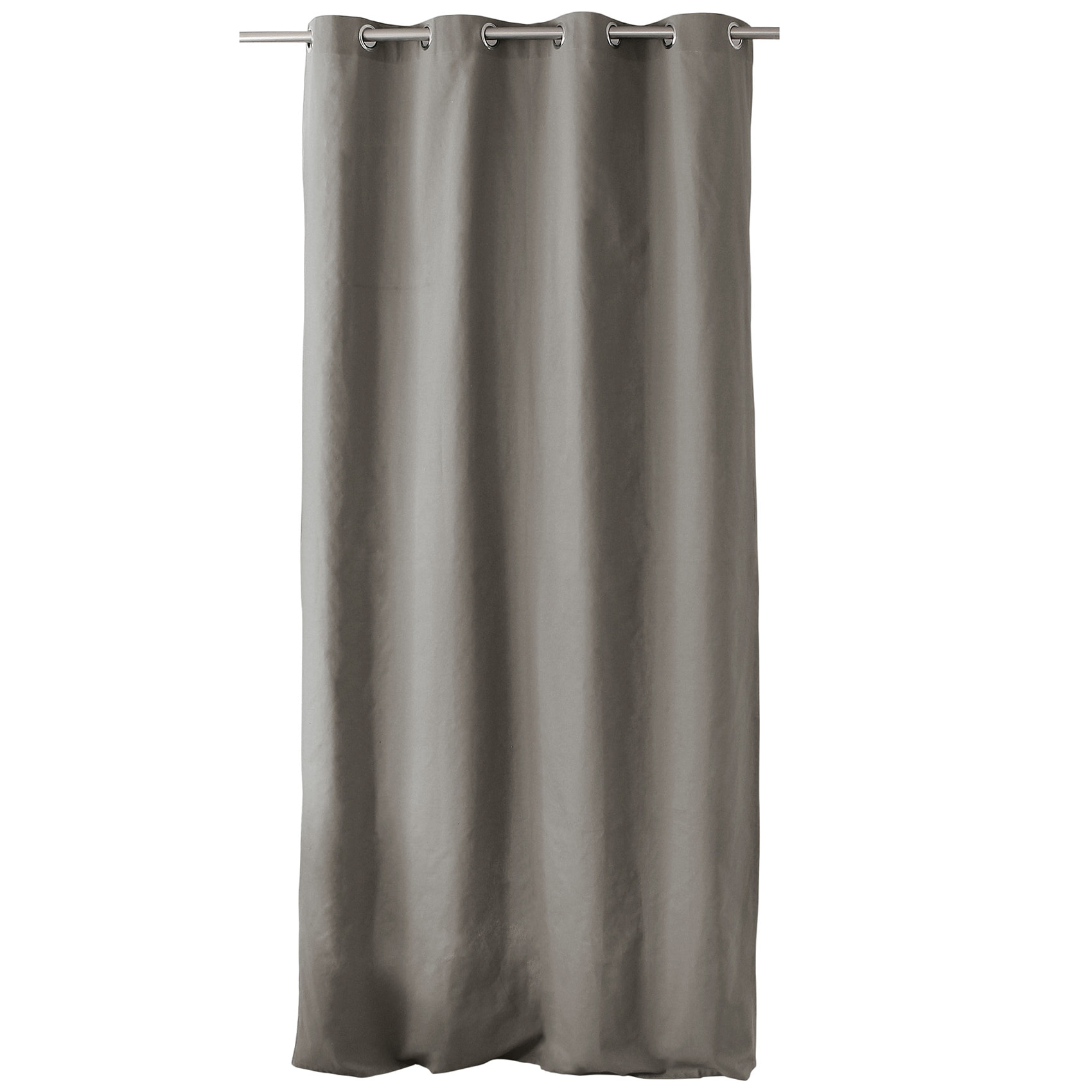 Rideau coloré en pur coton 8 œillets - Gris clair