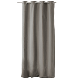 Rideau coloré en pur coton 8 œillets - Gris clair