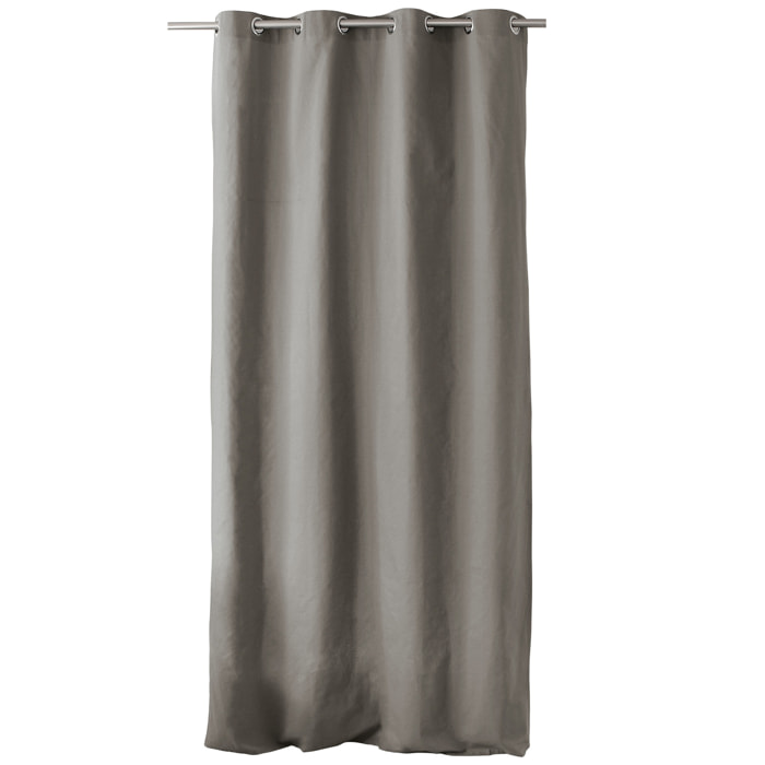 Rideau coloré en pur coton 8 œillets - Gris clair