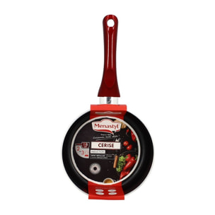 Casserole antiadhésive en aluminium 18cm - tous feux CERISE