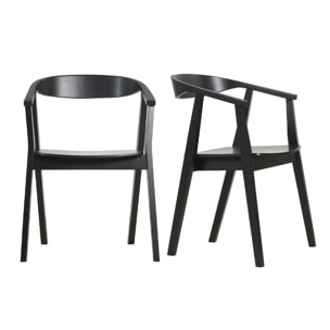 Chaises design noires en bois (lot de 2) BAHIA