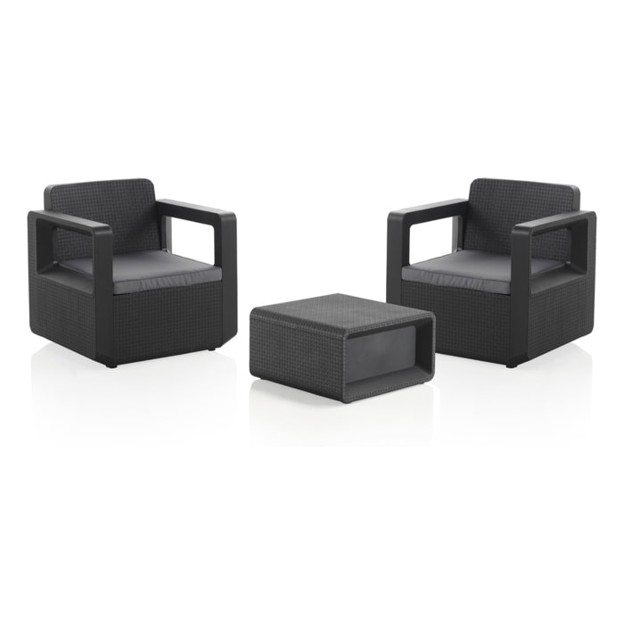 Conjunto muebles de jardín venus tete a tete grafito