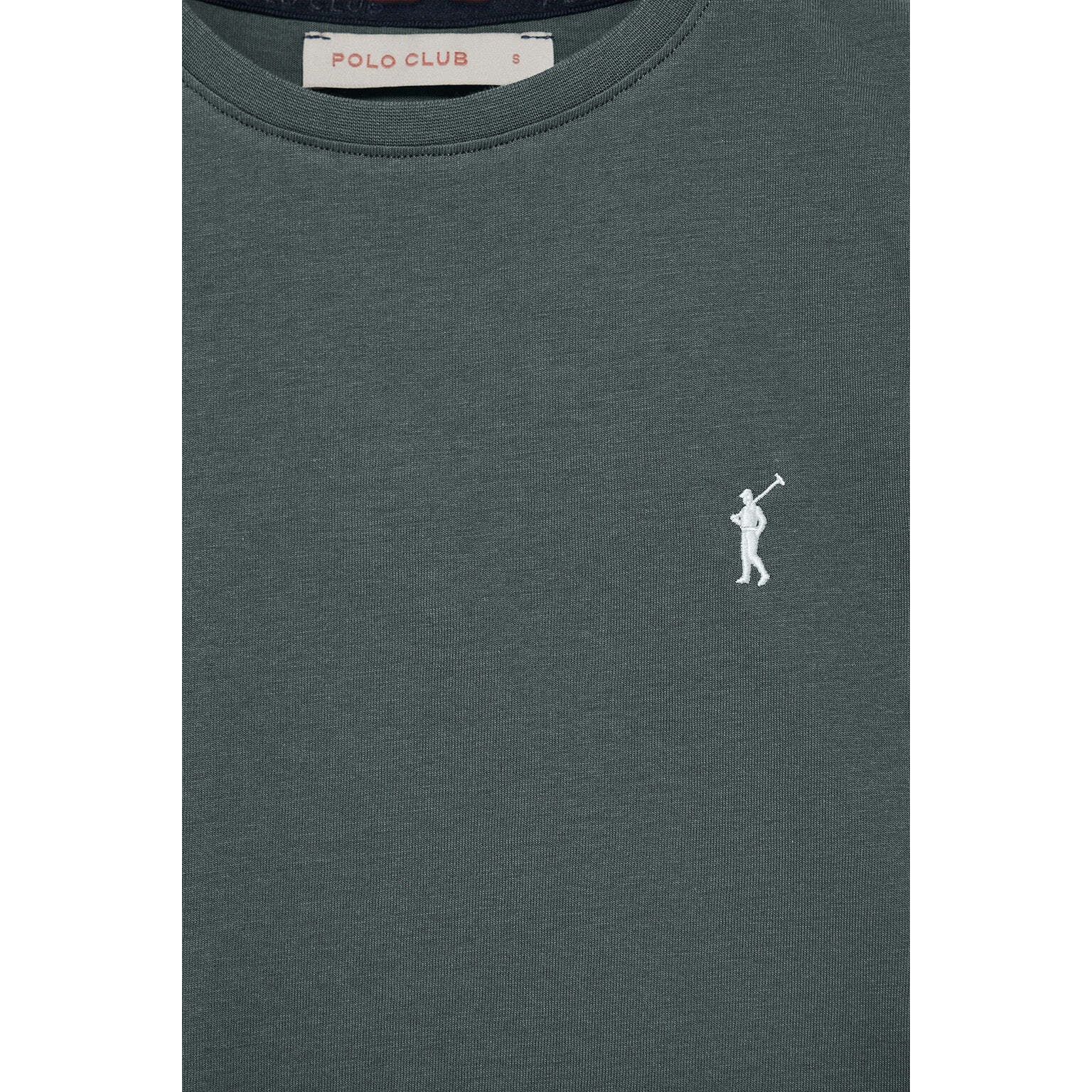 Camiseta gris piedra de cuello redondo con bordado Rigby Go