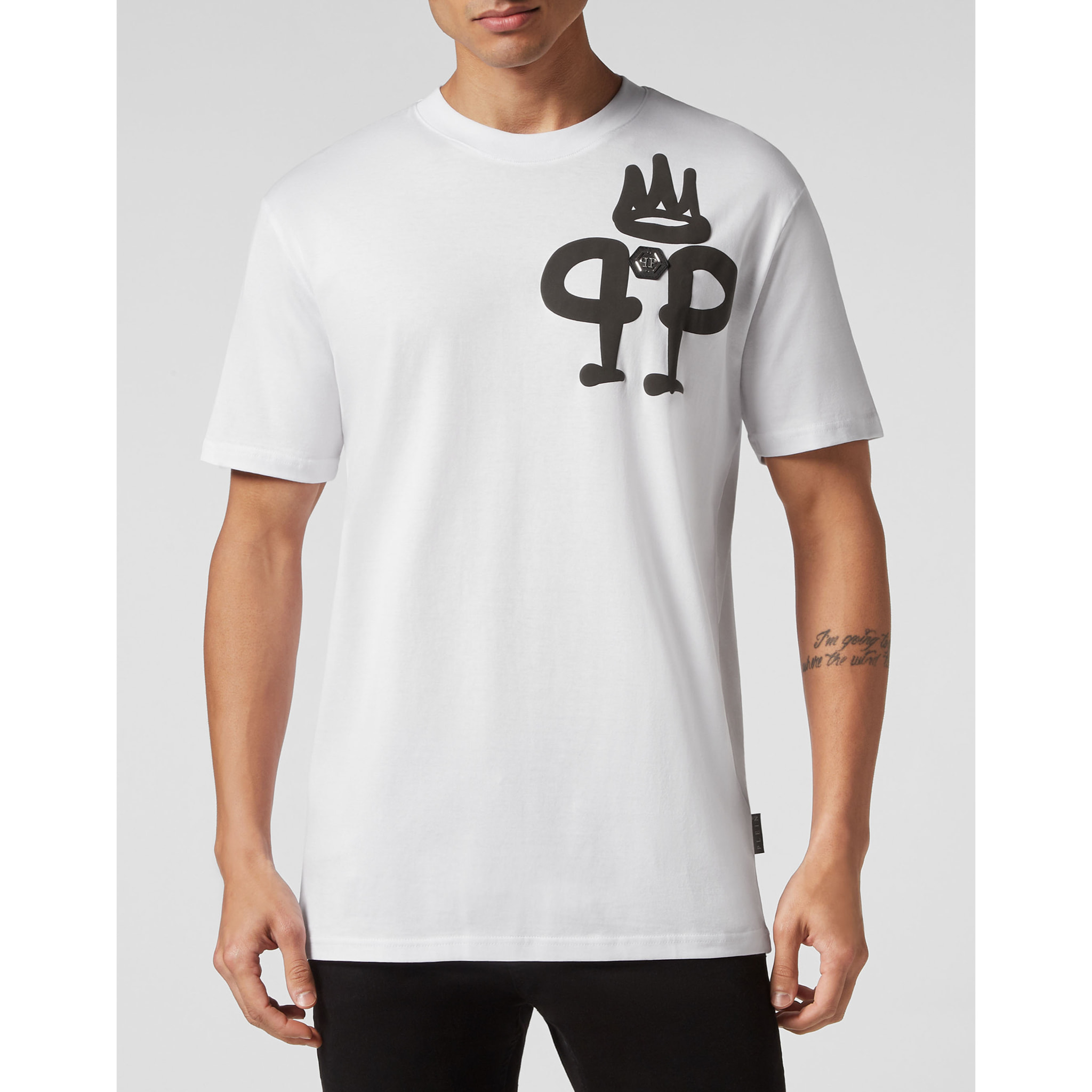 PHILIPP PLEIN Camiseta de cuello redondo y manga corta ICONIC PLEIN