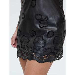 Fiorella Rubino - Vestido corto con detalles florales - Negro