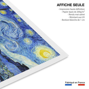 Poster La nuit étoilée - Vincent Van Gogh Affiche seule