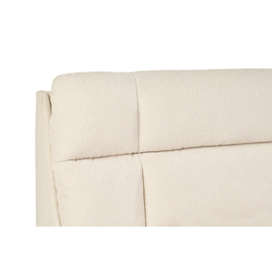 Lit coffre 2 places 160x200 cm en tissu texturé beige HONO
