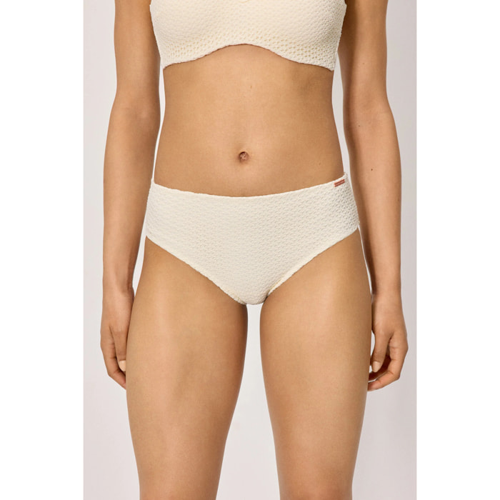 Slip bikini midi modellante Beige