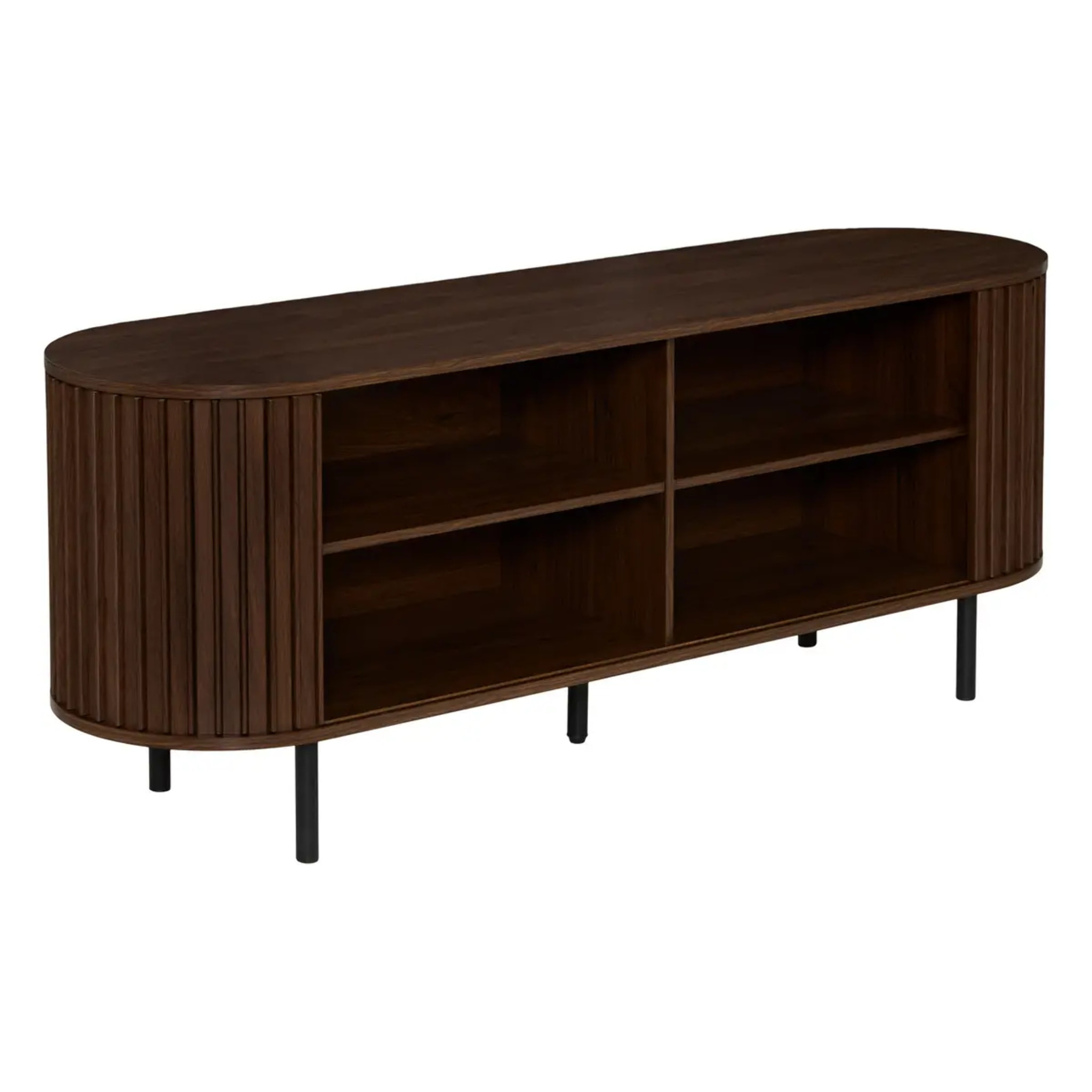 Meuble TV Alcôve ovale 40x140cm 2 portes marron