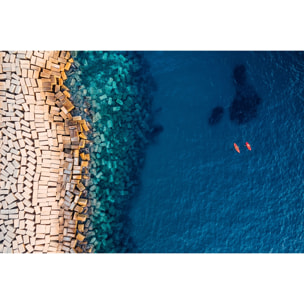 Tableau digue vue d'en haut Tableau alu Dibond