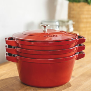 3-pcs, Set empilable, Cerise