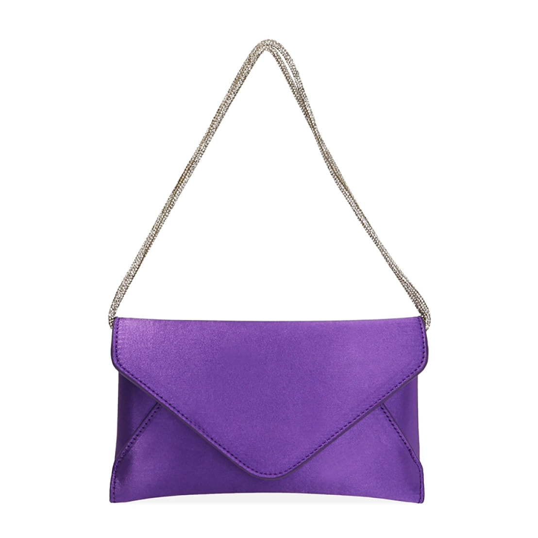 Borsa a tracolla viola in raso