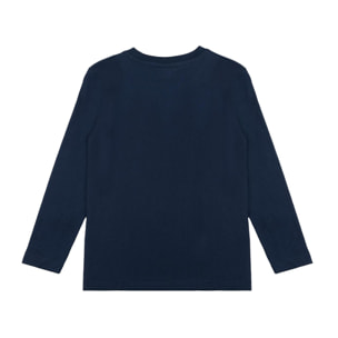 Camiseta básica de manga larga con logo grande de Leone 1947 para niños