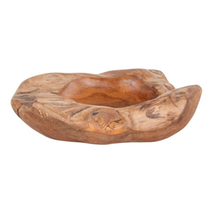 Ciotola decorativa Rio in teak naturale con forma organica ø20x8 cm