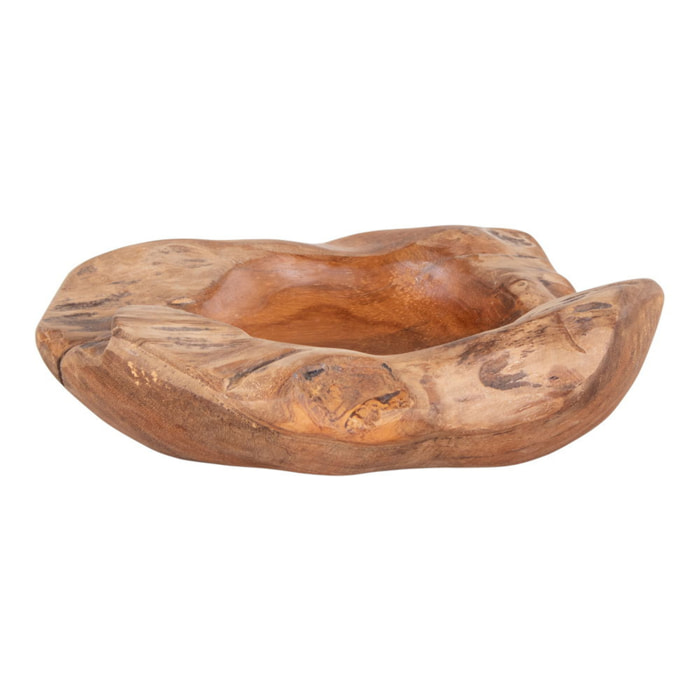 Ciotola decorativa Rio in teak naturale con forma organica ø20x8 cm