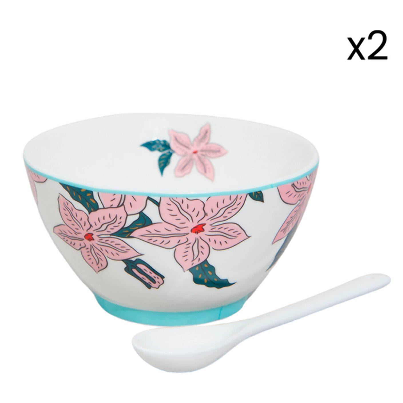 Set 2 pezzi Alice con coppetta e cucchiaio