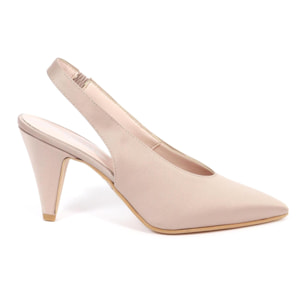 SLINGBACK CHOCOLA' RASO NUDE