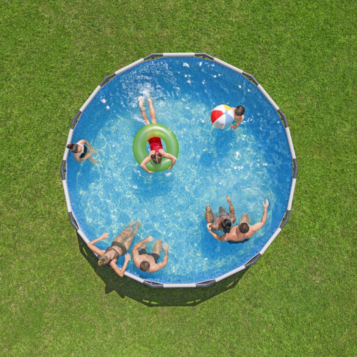 Bestway Piscine hors sol tubulaire ronde Bestway Steel Pro Max 488 x 122 cm gris clair