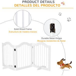 Barrera de Seguridad Plegable de Perros Pequeños con 2 Soportes 154,5x29,5x61 cm