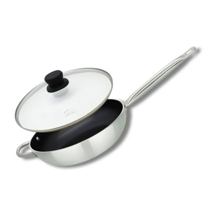 Poêle wok 28 cm avec revêtement céramique sans PFAS et son couvercle Elo