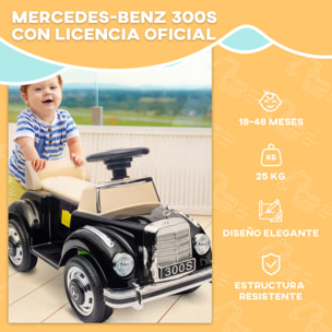 Coche Correpasillos con Licencia de Mercedes-Benz 300S Correpasillos para Niños de 18-48 Meses con Almacenaje Volante Sistema Anti-Vuelco Carga 25 kg 77,5x41,5x45 cm Negro