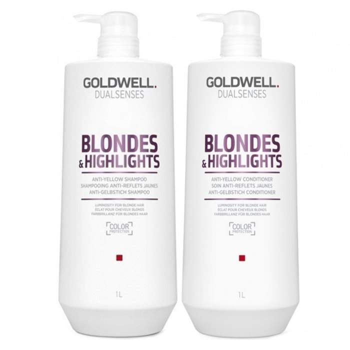 GOLDWELL Kit DS Blondes & Highlights Anti-Yellow Shampoo + Conditioner 1000ml