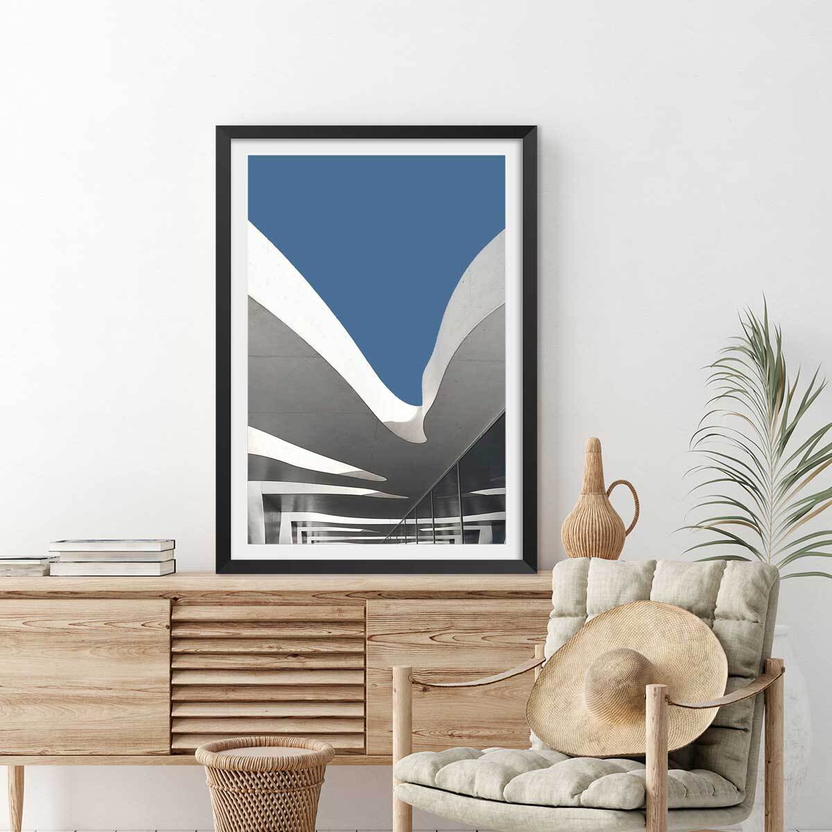 Affiche architecture urbaine Affiche + cadre en bois - Noir