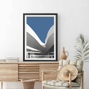 Affiche architecture urbaine Affiche + cadre en bois - Noir