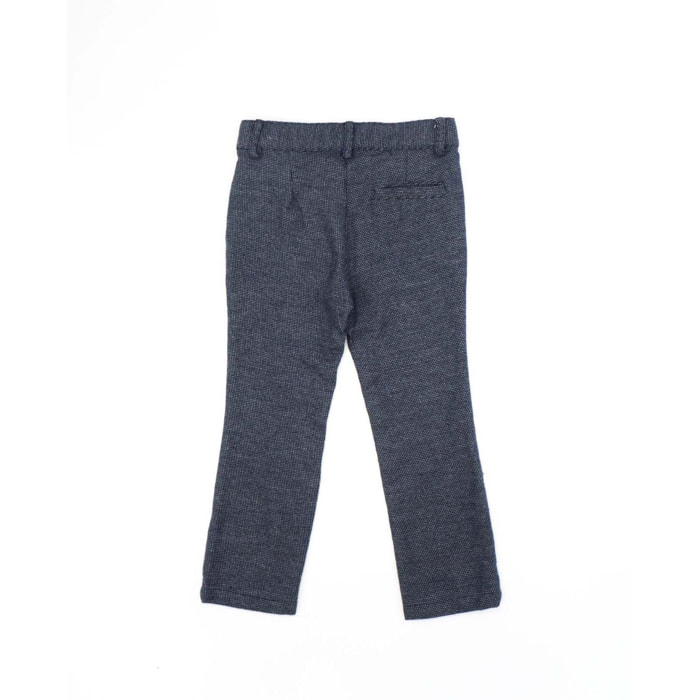 Pantalón largo estructura azul y gris