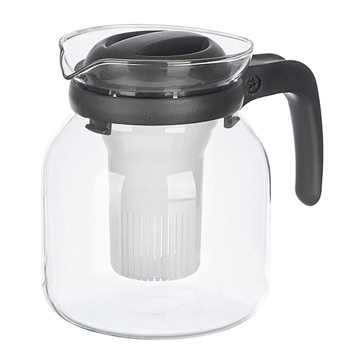 Jarra tetera con asa, filtro extaible y 1200ml de capacidad.