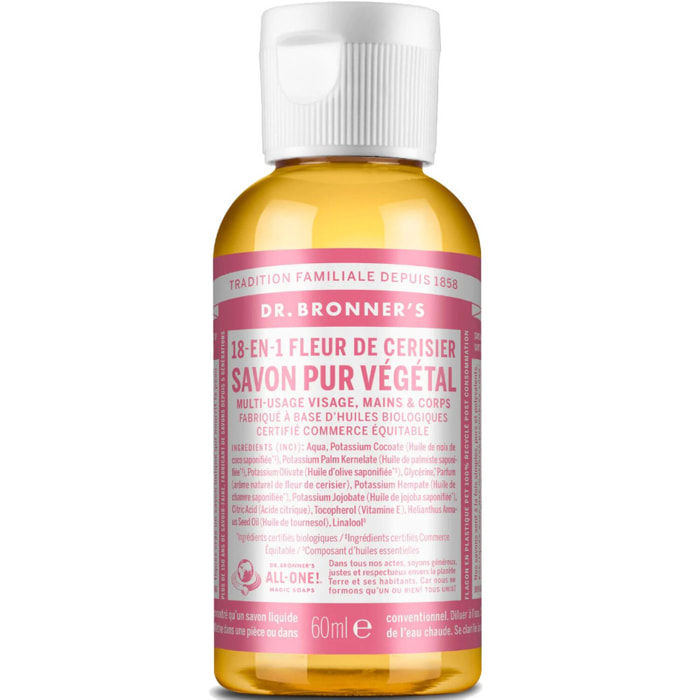 Savon liquide Fleur de cerisier  - Un savon de Castille liquide naturel 18-en-1